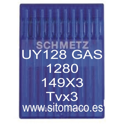 AGUJAS SCHMETZ RECUBRI INDT. UY128GAS / 1280 / 149X3 / TVx3 Nº80